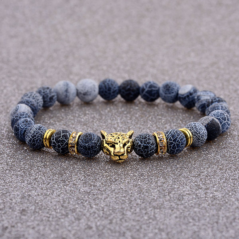 Yoga Health & Fitness Centre - Vintage Charm Alloy Leopard Head Men's