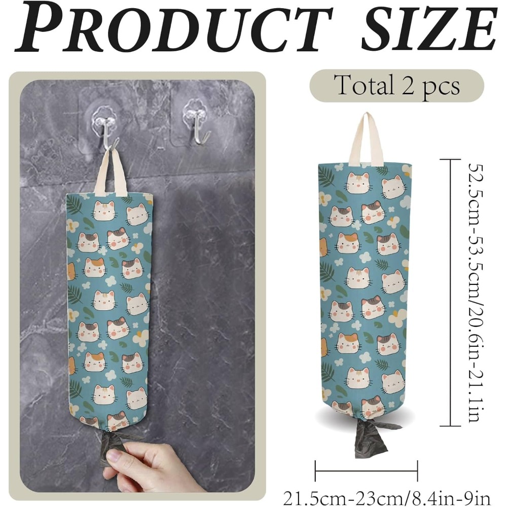 Jump Rope - 2Pcs Cloth Plastic Bag Holder Cat