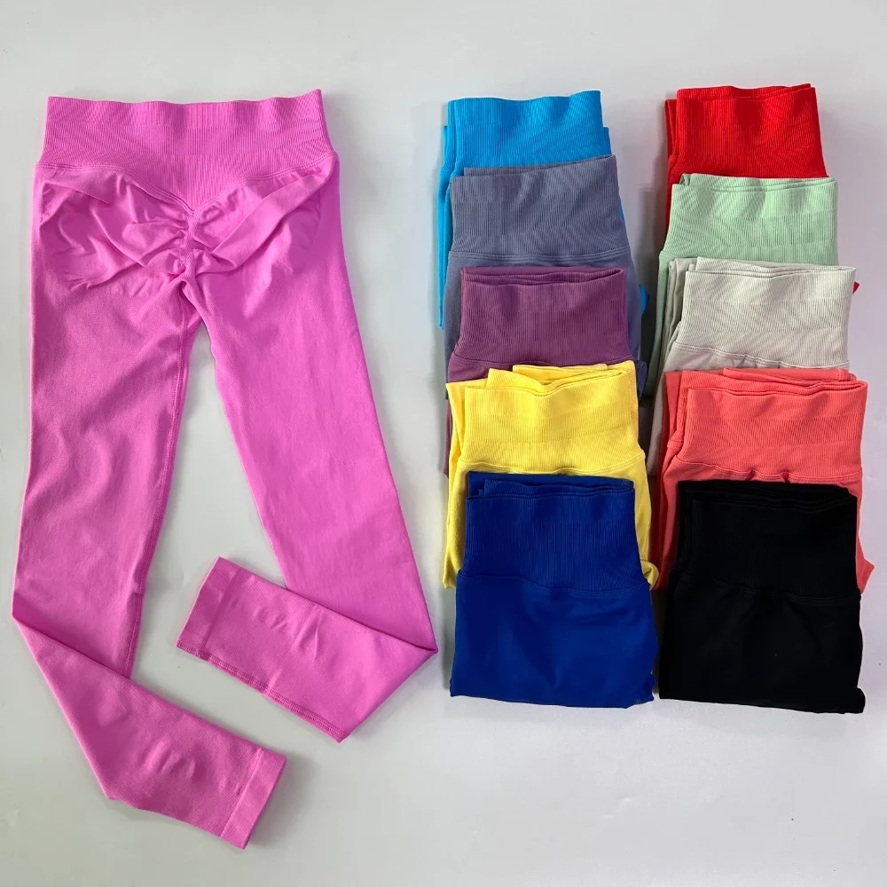 Yoga Fitness Stretching - Yoga Leggings Women Low Ribbed Band
