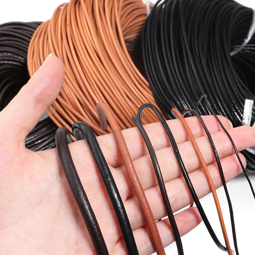 Jump Rope - 2-5Yards/Roll 1/1.5/2/2.5/3/4/5/6mm Genuine Cow Leather Round