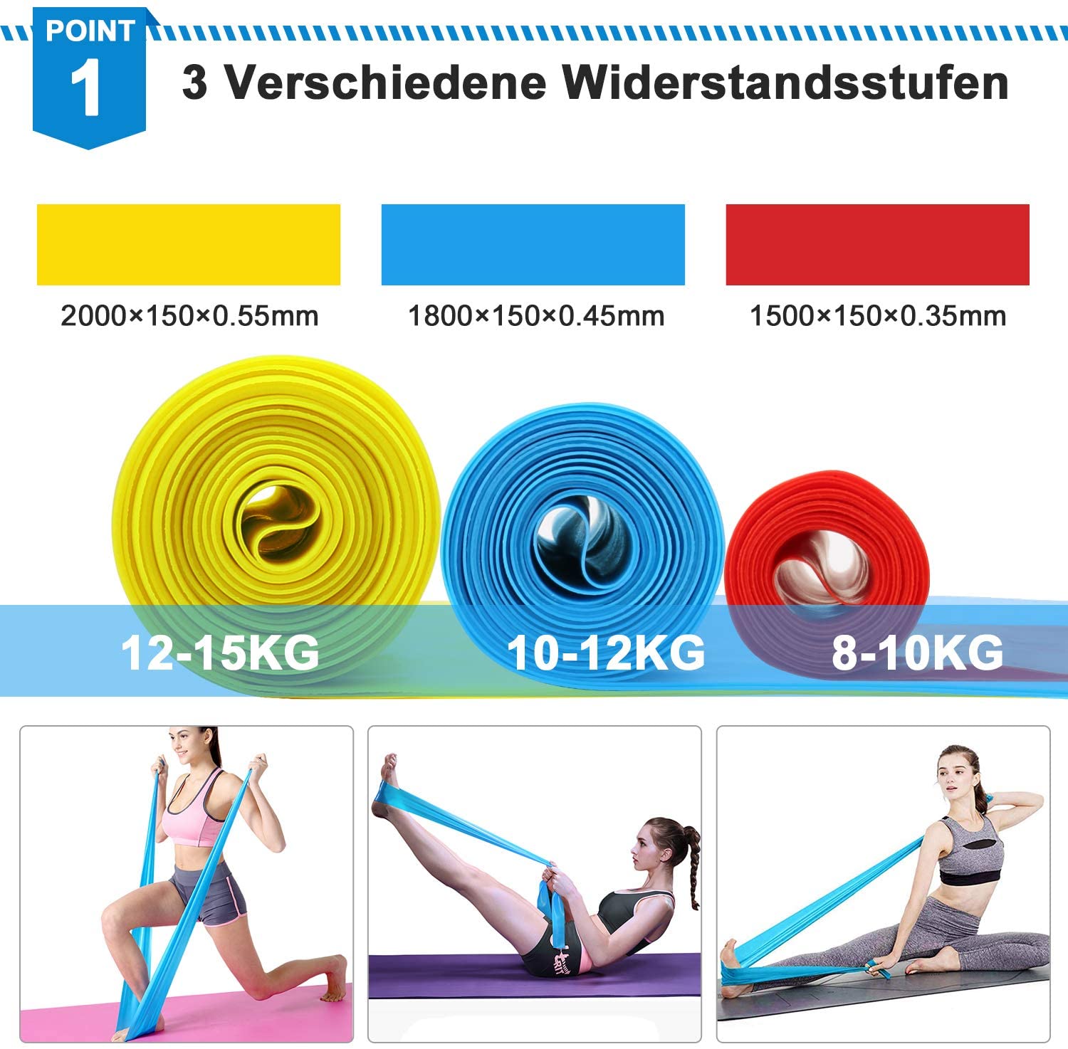 Elastic Fitness Bands 3Pcs Res – обзор и цена Yoga Fitness Stretching Strap