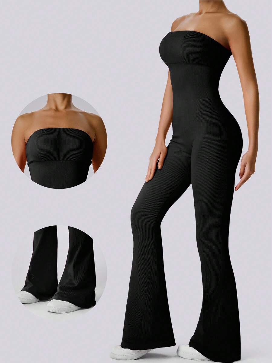 Solid Color Seamless Tube Top  – обзор и цена Yoga Fitness Stretching
