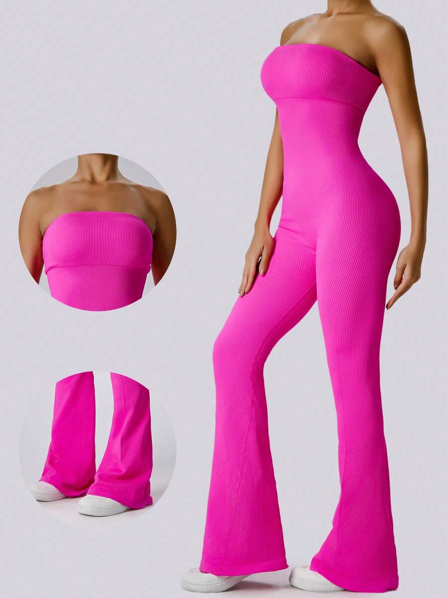 Solid Color Seamless Tube Top  – обзор и цена Yoga Fitness Stretching