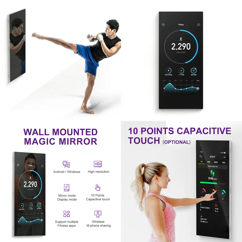 Wall Mounted Interactive Mirro – обзор и цена Yoga Fitness App