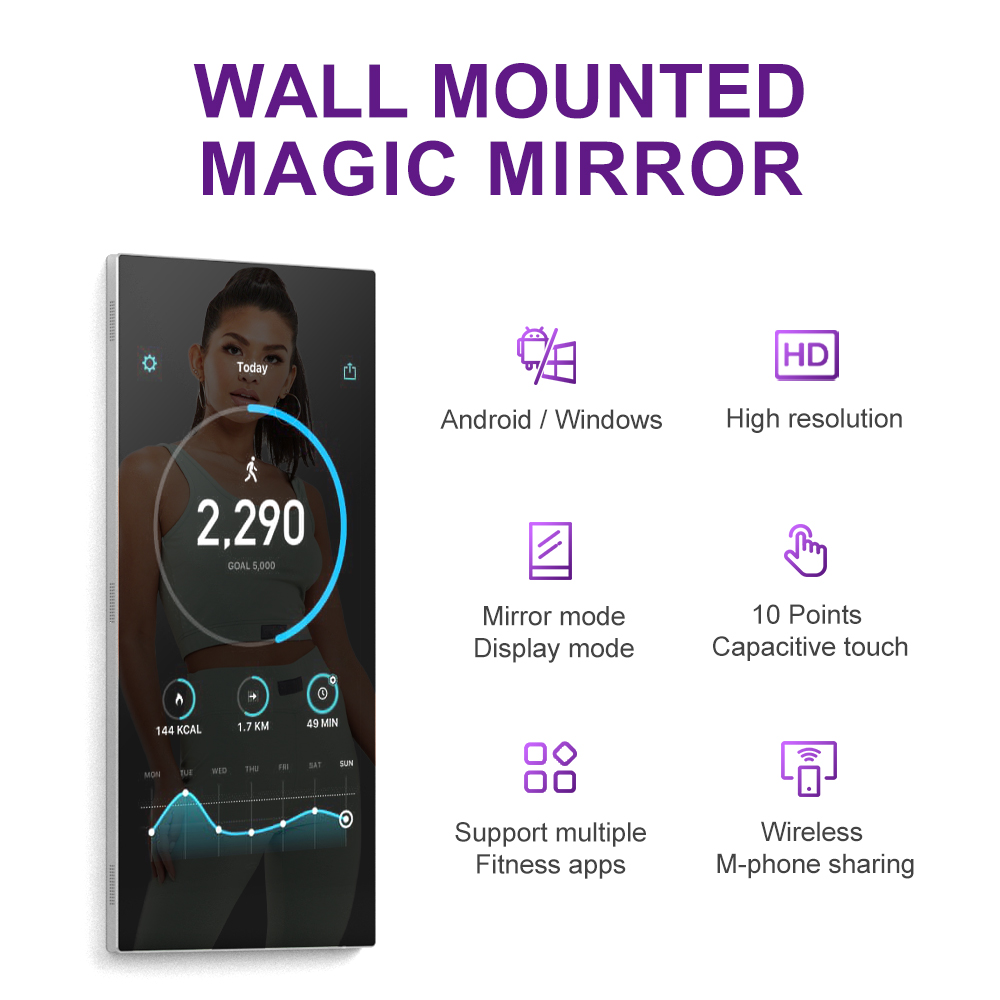 Wall Mounted Interactive Mirro – обзор и цена Yoga Fitness App