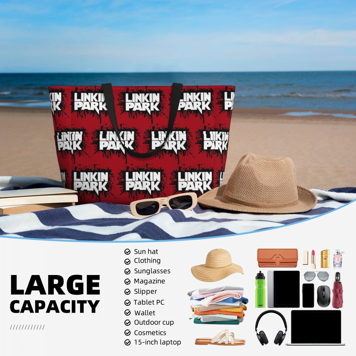Linkin Park Band Beach Tote Ba – обзор и цена Yoga Fitness Park