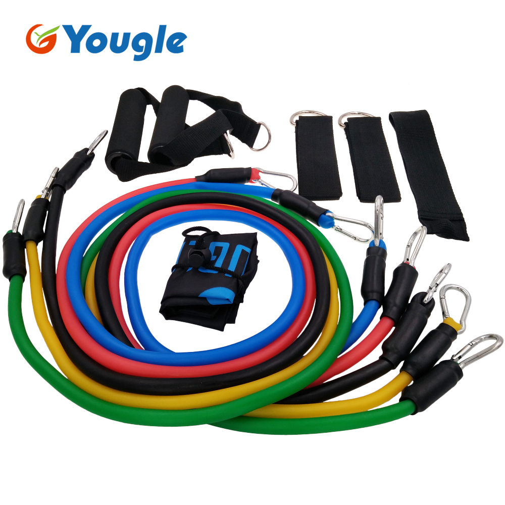 YOUGLE 11pcs/set Pull Rope Fit – обзор и цена Yoga Fitness Resistance Band